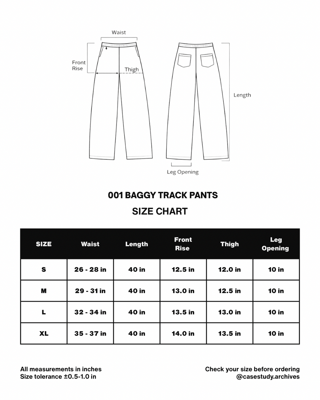 001 BAGGY TRACK PANTS "BLACK"