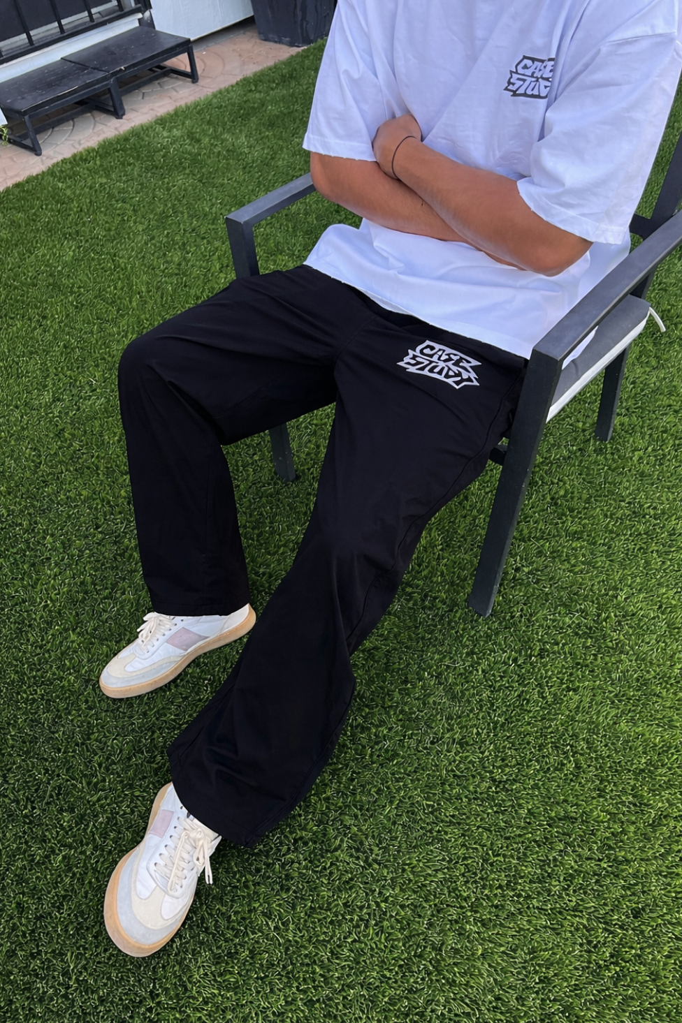 001 BAGGY TRACK PANTS "BLACK"